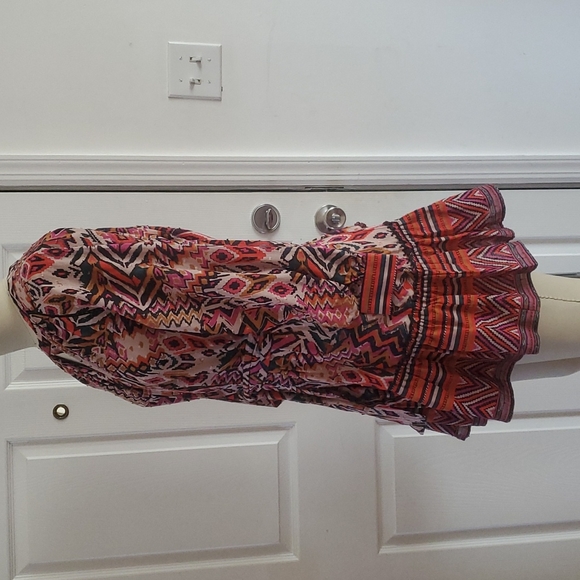 Zara Pastel Pink Geometric Short Dress Boho Size XL - Picture 5 of 16